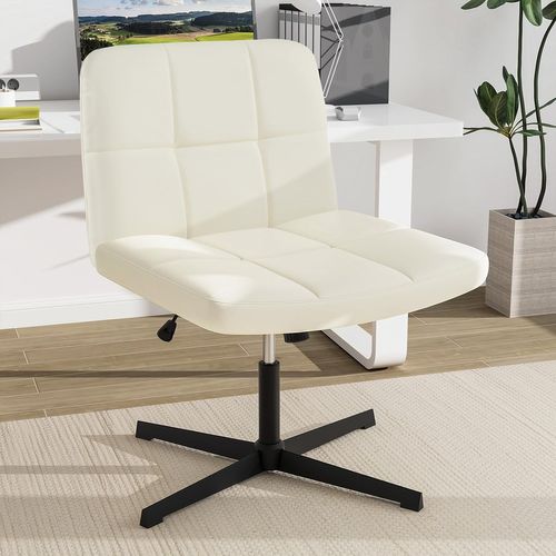 Chaise De Bureau Avec Assise Large, Réglable En Hauteur, Charge 150 Kg (beige)