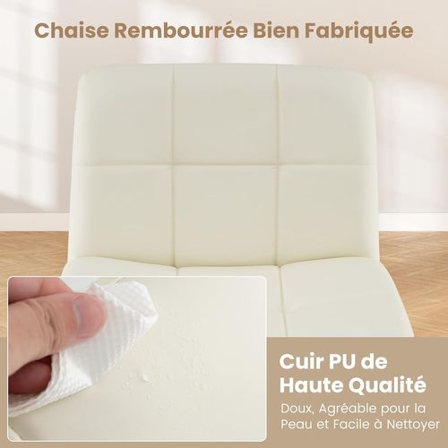 Chaise De Bureau Avec Assise Large, Réglable En Hauteur, Charge 150 Kg (beige)