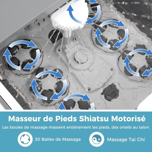 Bain De Pieds Avec Chaleur Douche Et Minuteur, Masseur De Pieds Pliable Température De 35-48°c