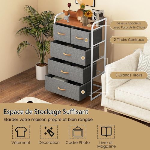 Commode 4 Tiroirs Blanche Avec Pieds Métal – Rangement Spacieux Et Design Moderne Pour Salon Ou Chambre