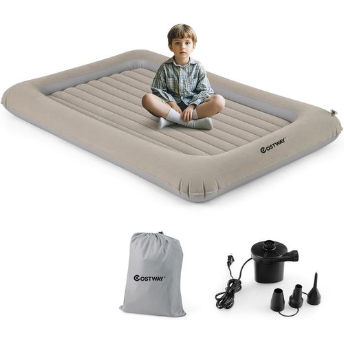 Lit De Voyage Gonflable Enfant Avec Matelas Pneumatique Et Amovible, Charge 150kg (gris)