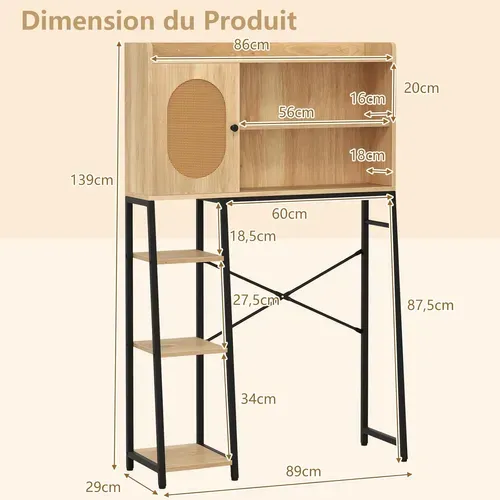 Armoire De Rangement Au-dessus Des Toilettes, Organisateur De Salle De Bain, Meuble Wc
