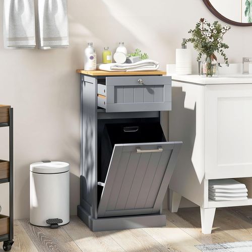 Meuble Salle De Bain Avec Tiroir, Meuble Linge Placard 38l,40 X 37 X 82 Cm (gris)