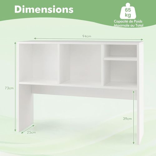 Étagère De Bureau En Bois, Bibliothèque De Bureau, Etagère à Poser Sur Le Bureau(blanc)