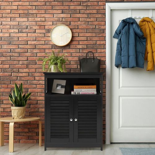 Meuble De Salle De Bain, Rangement De Salle De Bain Avec Compartiment Ouvert, 30 X 60 X 80 Cm (noir)