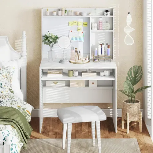 Bureau Avec Tableau D'affichage Magnétique, Bureau à Domicile Avec Plateau Pour Clavier Chambre