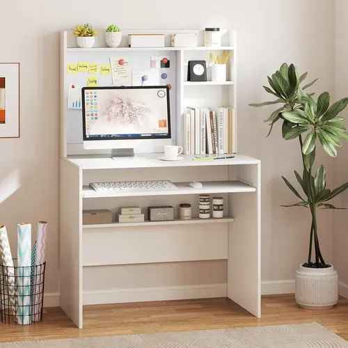 Bureau Avec Tableau D'affichage Magnétique, Bureau à Domicile Avec Plateau Pour Clavier Chambre