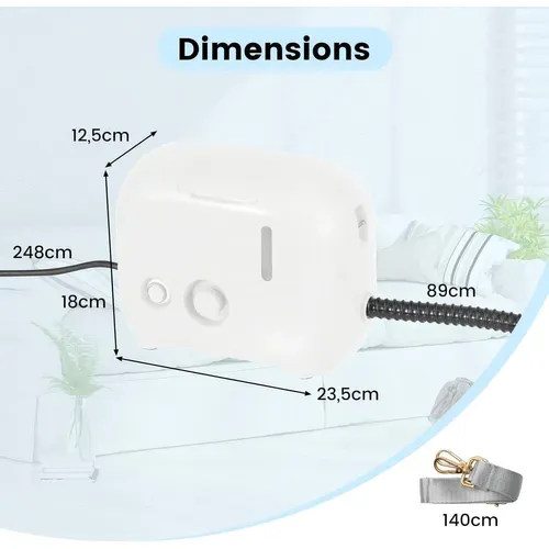 Nettoyeur Vapeur Portatif 1500w Avec 11 Accessoires, Balai Vapeur, Blanc