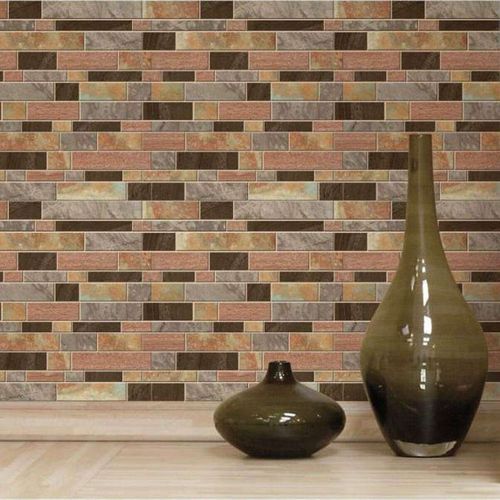 Carrelage Mural Faïence Adhésive Imitation Différentes Pierres - 4 Plaques 26x26cm - Stick Tile