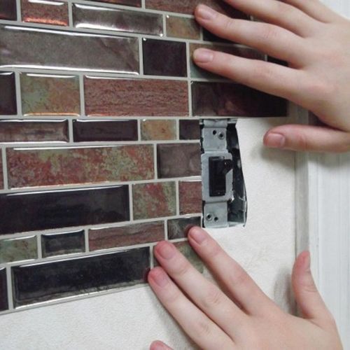 Sticker - Carrelage Mural Faïence Adhésive Motifs Hexagones Blancs - 4 Plaques 26x26cm - Stick Tile