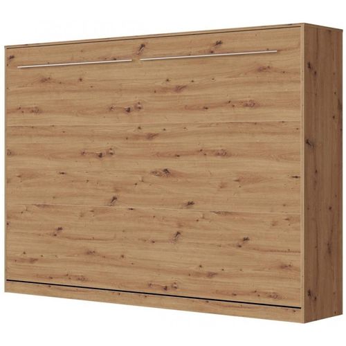 Armoire Lit Escamotable 140x200 Cm Supérieur Horizontal Mural Chêne Sauvage/chêne Sauvage