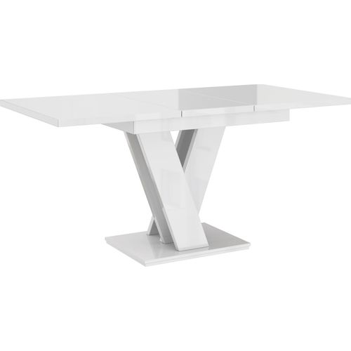 Table à Manger Extensible Massi - Blanc Laque 120 - 160 Cm