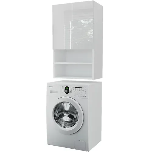 Laveo - Meuble Mural Pour Machine à Laver En Blanc Laqué 60 Cm