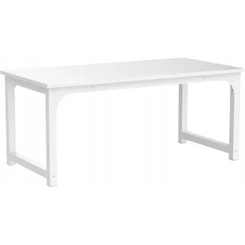 Grand Bureau D'ordinateur Moderne - 160 X 80 Cm - Cadre En Métal Blanc