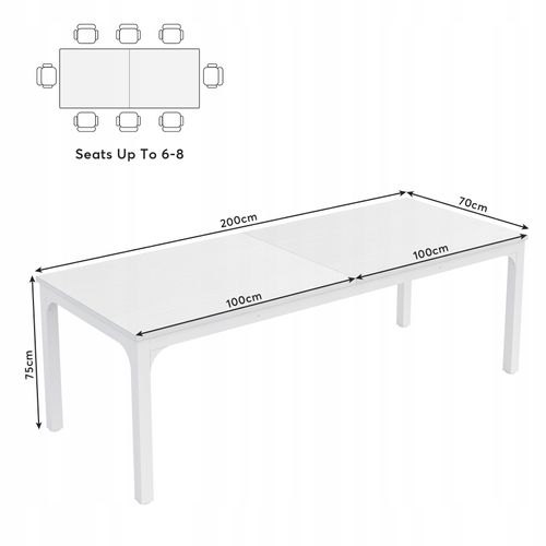 Bureau D'ordinateur, 200 X 70 X 75 Cm, Bureau Double D'ordinateur Bureau, Blanc