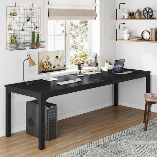 Bureau Informatique, Bureau Pour Ordinateur Portable,200 X 70 X 75 Cm, Noir