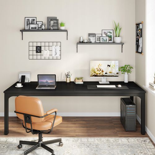 Bureau Informatique, Bureau Pour Ordinateur Portable,200 X 70 X 75 Cm, Noir