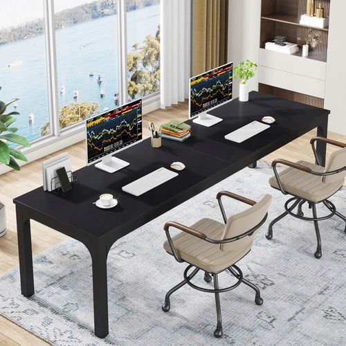 Bureau Informatique, Bureau Pour Ordinateur Portable,200 X 70 X 75 Cm, Noir