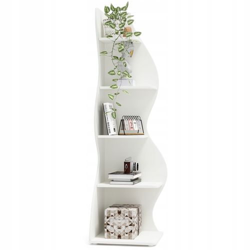 Étagère D'angle Moderne à 5 Niveaux, Petite Bibliothèque D'angle Élégante Pour La Salon