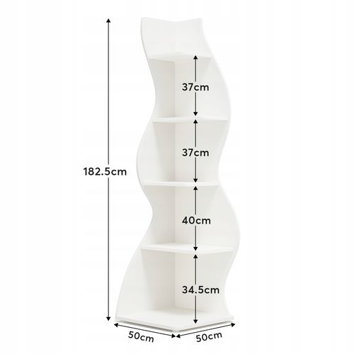 Étagère D'angle Moderne à 5 Niveaux, Petite Bibliothèque D'angle Élégante Pour La Salon