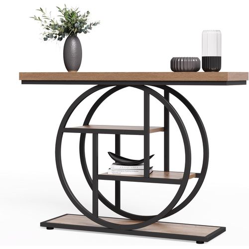 Table D'entrée à 4 Étages Derrière Le Canapé, Table De Canapé Farmhouse 105cm Pour Le Salon