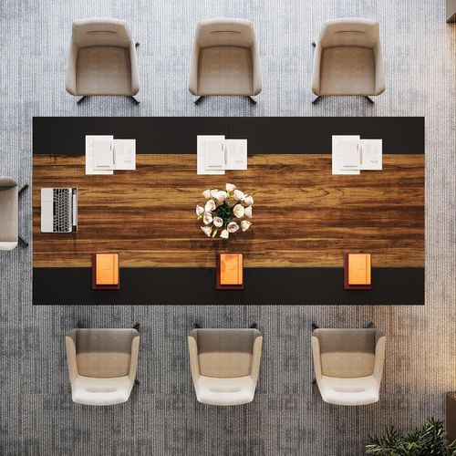 Bureau 200 Cm Pour 2 Personnes Avec Structure Géométrique Solide En Métal - Marron Rustique