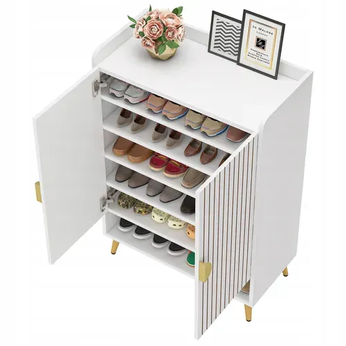 Meuble Chaussures Avec 2 Portes, 6 Étages Meuble De Rangement à Chaussures,75x 35x 110cm