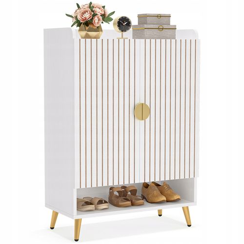 Meuble Chaussures Avec 2 Portes, 6 Étages Meuble De Rangement à Chaussures,75x 35x 110cm