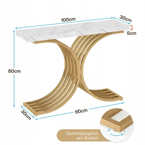 Table Console Étroite, 100 X 30 X 80 Cm, Petite Table D'exposition, Table Basse Pour Entrée, Couloir