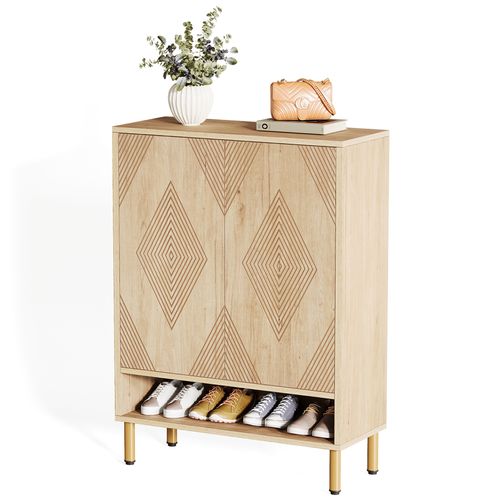 Armoire à Chaussures Avec 2 Portes, 73 X 35 X 115 Cm, 6 Étages Pour 25 Paires De Chaussures