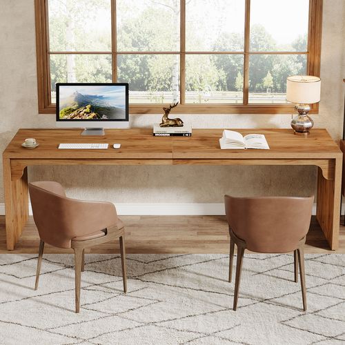Bureau D'ordinateur De 180 Cm De Long, Bureau Extra Long En Bois Pour Poste De Travail