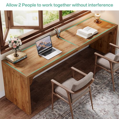 Bureau D'ordinateur De 180 Cm De Long, Bureau Extra Long En Bois Pour Poste De Travail