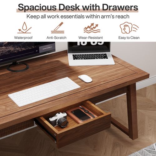 Bureau De Bureau à Domicile : Bureau D'ordinateur 140 Cm Avec Tiroir