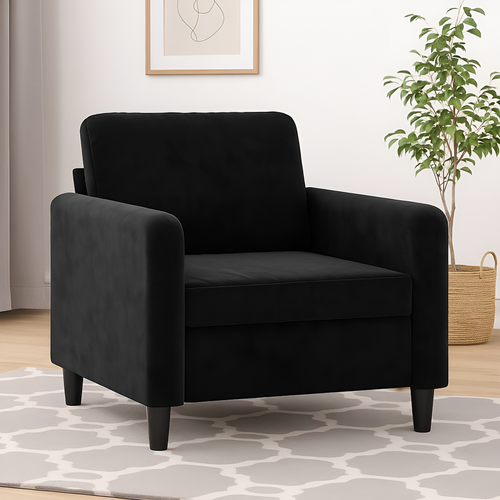 Fauteuil Noir 60 Cm Velours