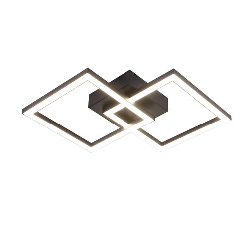 Plafonnier LED Carré Noir 24 W 4 000 K Blanc Neutre Lampe De Cuisine Moderne