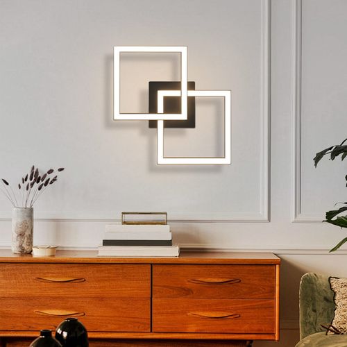 Plafonnier LED Carré Noir 24 W 4 000 K Blanc Neutre Lampe De Cuisine Moderne