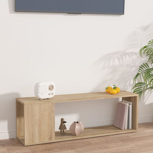 Meuble TV Chêne Sonoma 100x24x32 Cm Bois D'ingénierie