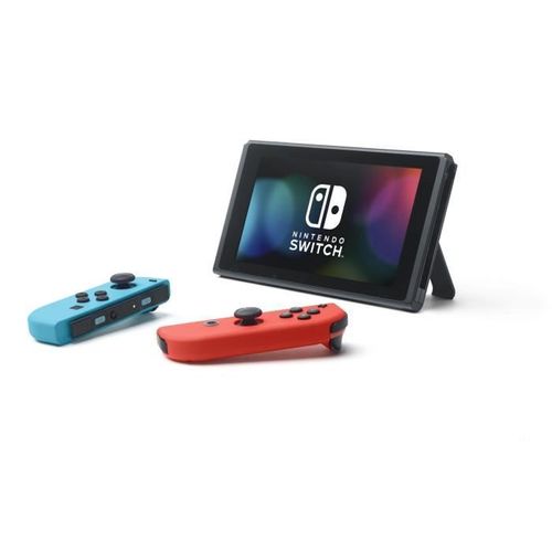 Console Nintendo Switch Avec Un Joy-con Bleu Néon Et Un Joy-con Rouge Néon