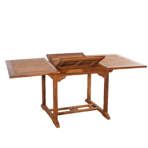 Lubok - Salon De Jardin Extensible Avec Table Rectangle 6 Places En Teck Huilé