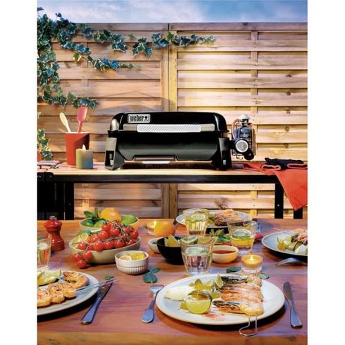 Plancha à Gaz - 43 cm - Avec bac de récupérateur de graisses - Noir