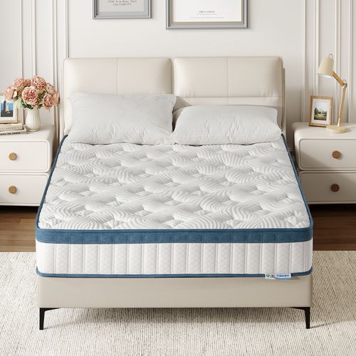 Matelas Ressorts Ensachés 140x200 cm 7 Zones Épaisseur 25 cm Mi-Ferme