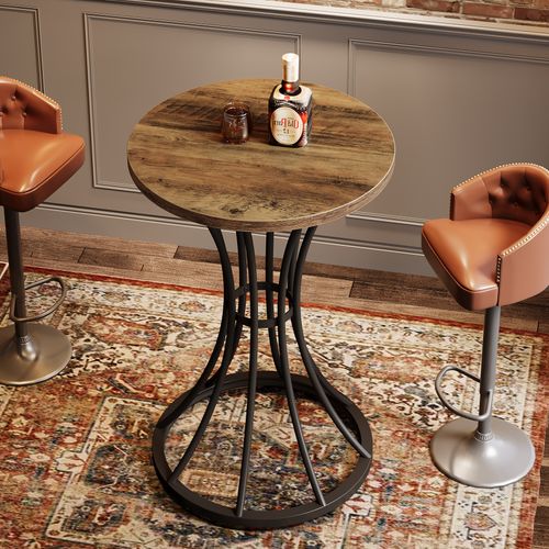 Table De Bar Ronde De 95 Cm De Haut, Petite Table Bistro De 60x60 Cm Pour Cuisine Et Salle à Manger