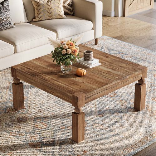 Table Basse Rectangulaire En Bois Massif, Style Moderne Du Milieu Du Siècle, 100 Cm