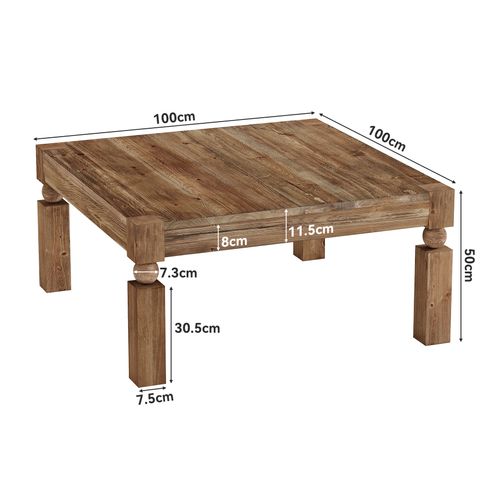 Table Basse Rectangulaire En Bois Massif, Style Moderne Du Milieu Du Siècle, 100 Cm