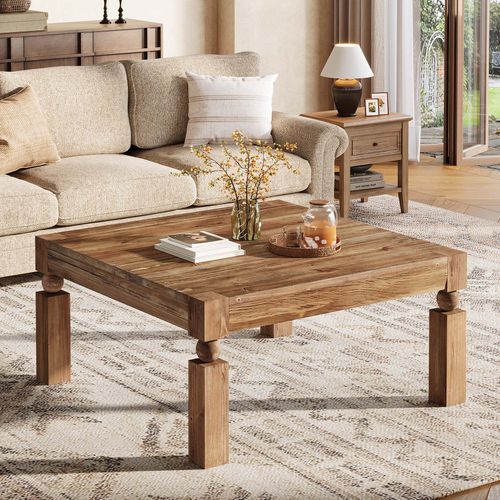 Table Basse Rectangulaire En Bois Massif, Style Moderne Du Milieu Du Siècle, 100 Cm