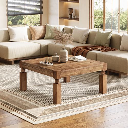 Table Basse Rectangulaire En Bois Massif, Style Moderne Du Milieu Du Siècle, 100 Cm
