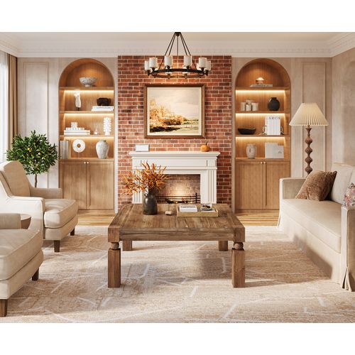 Table Basse Rectangulaire En Bois Massif, Style Moderne Du Milieu Du Siècle, 100 Cm