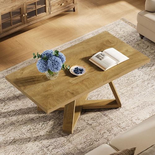 Table Basse De Salon Rectangulaire De Style Campagnard, 120 Cm.