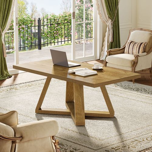 Table Basse De Salon Rectangulaire De Style Campagnard, 120 Cm.