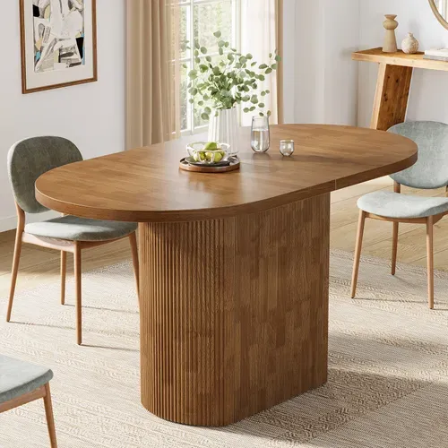 Table De Salle à Manger Ovale De 120 Cm Table De Cuisine Rustique Avec Piètement Pour 4 Personnes